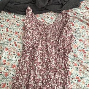 Hollister Pink and White Textured Dress